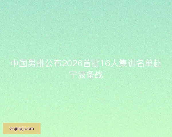 中国男排公布2026首批16人集训名单赴宁波备战